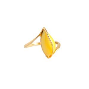 Butterscotch Amber Ring 14k GP Sterling Silver